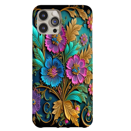 a phone case with colorful flowers on it