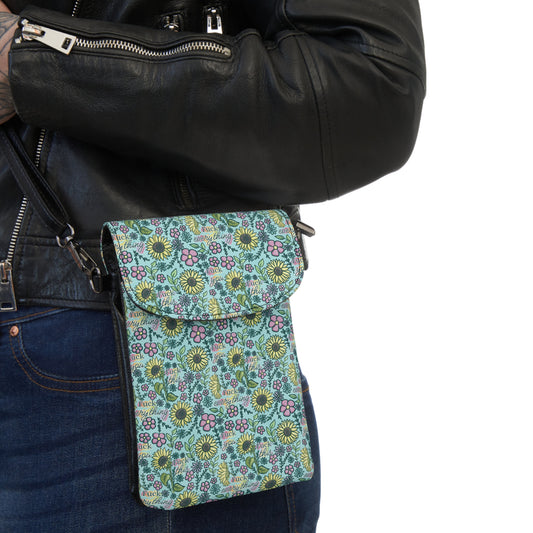 Fck Everything Floral Cell Phone Wallet Bag