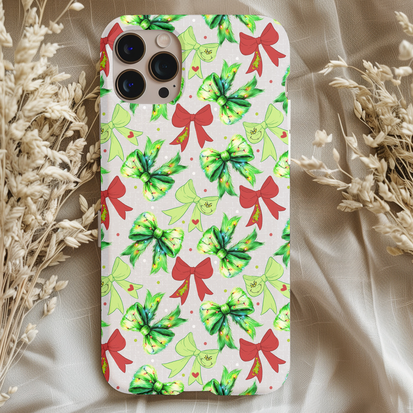 Coquette Grinch Bows Phone Case