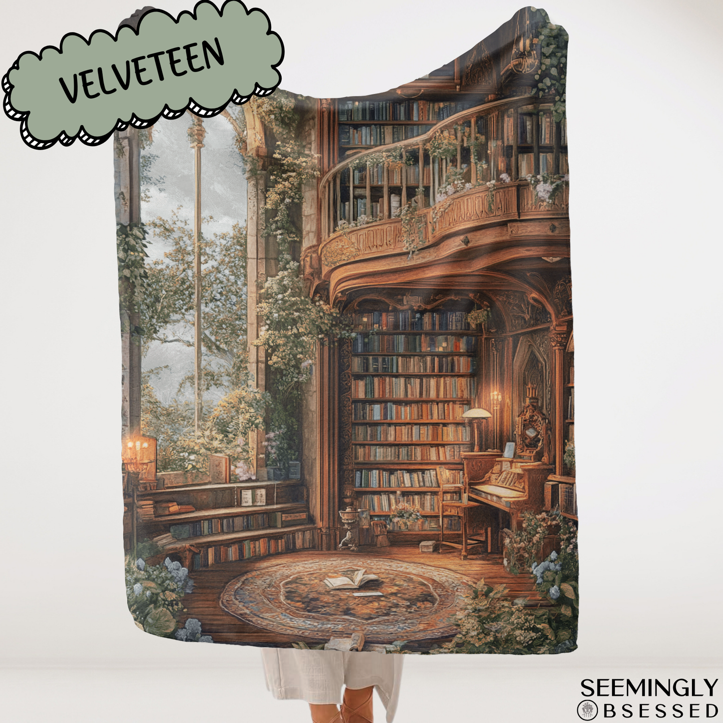 Magical Fantasy Library Woven & Sherpa Fleece Blankets