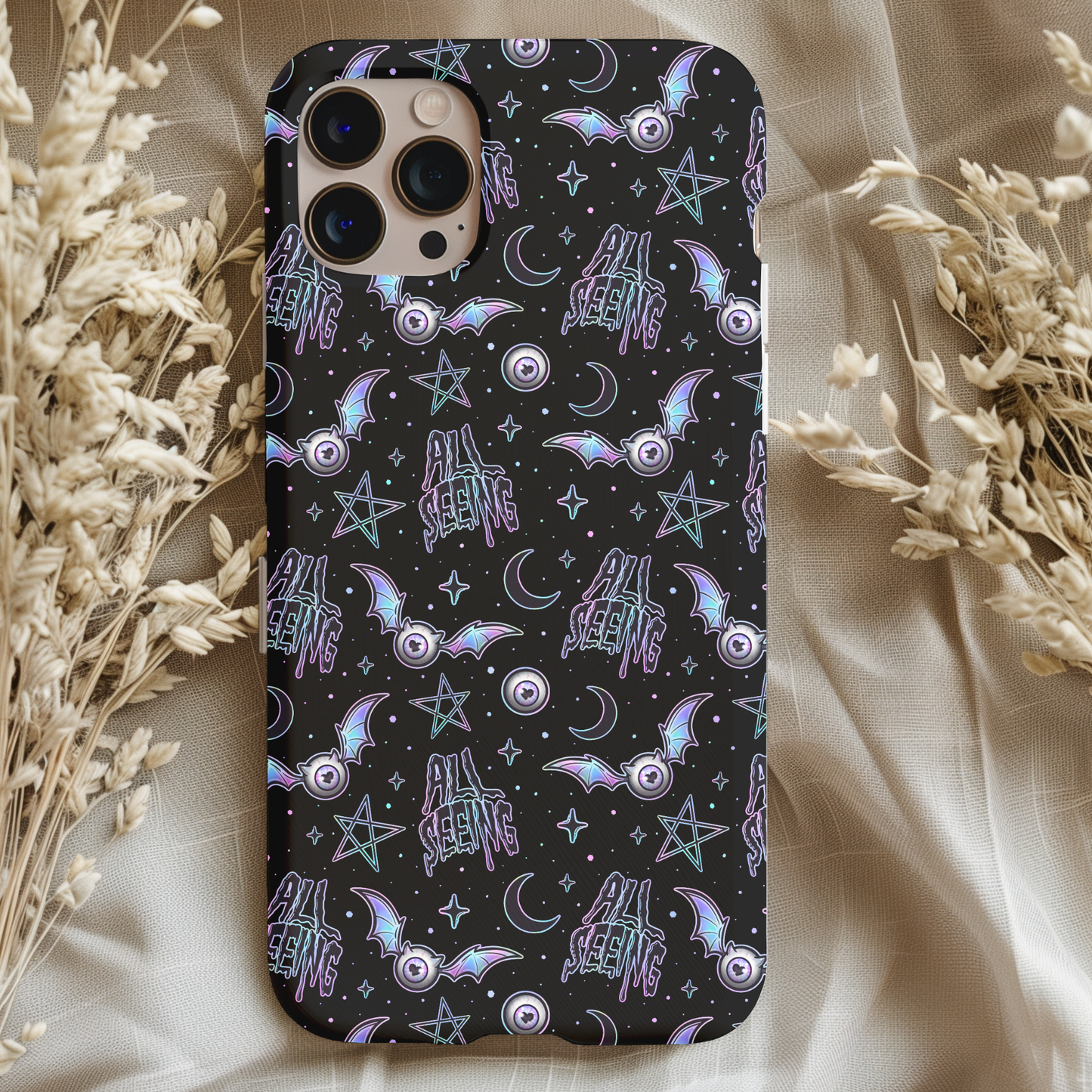 All Seeing Evil Eye Black Phone Case