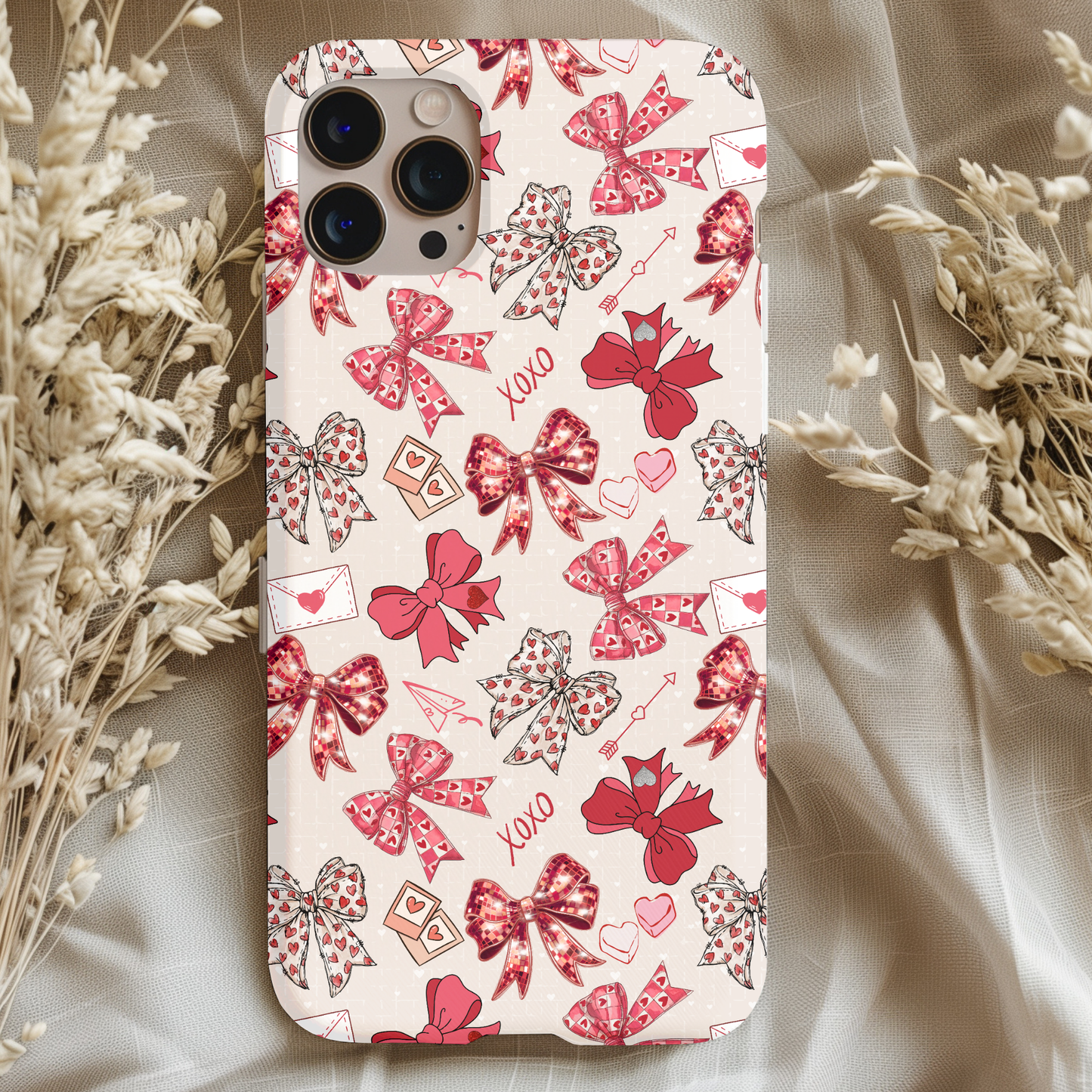 Coquette Heart Bows Phone Case