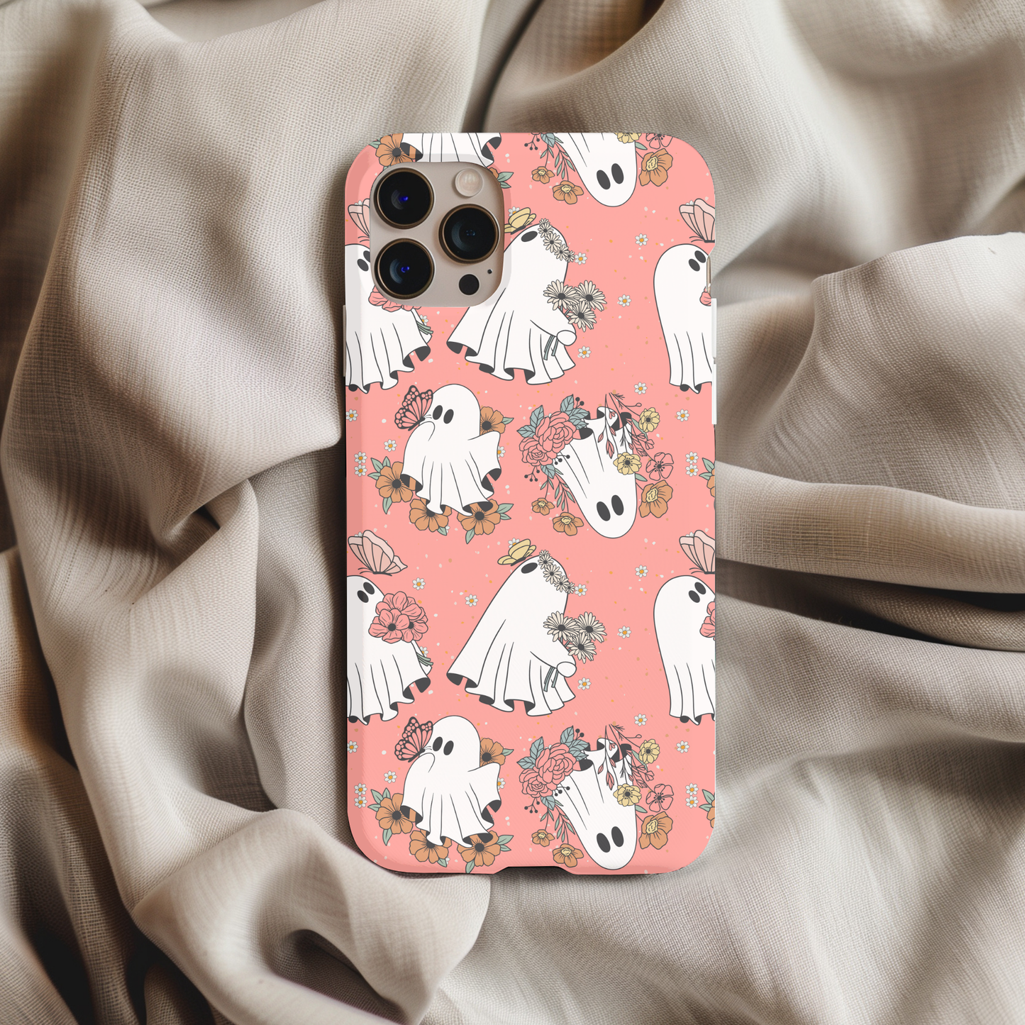 Pink Floral Ghosties Phone Case