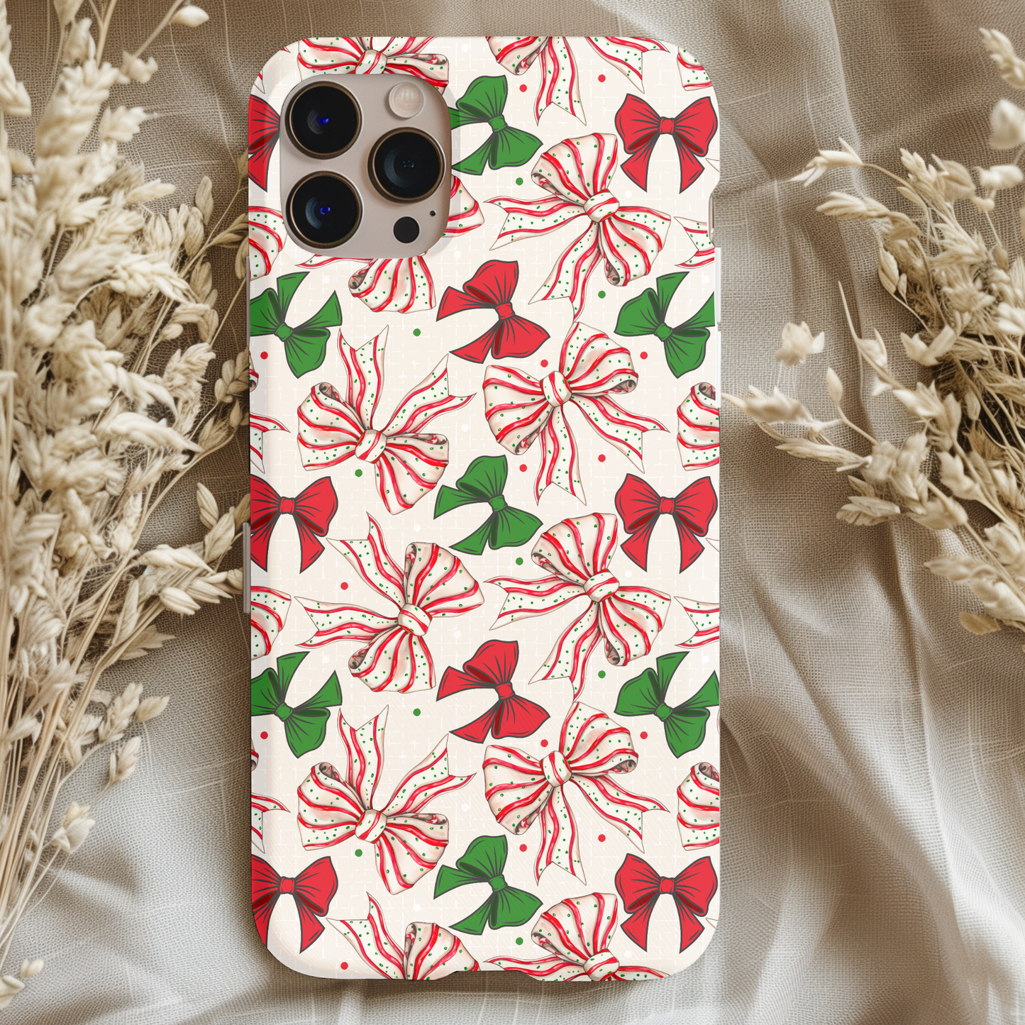 Christmas Tree Cake Bows Phone Case