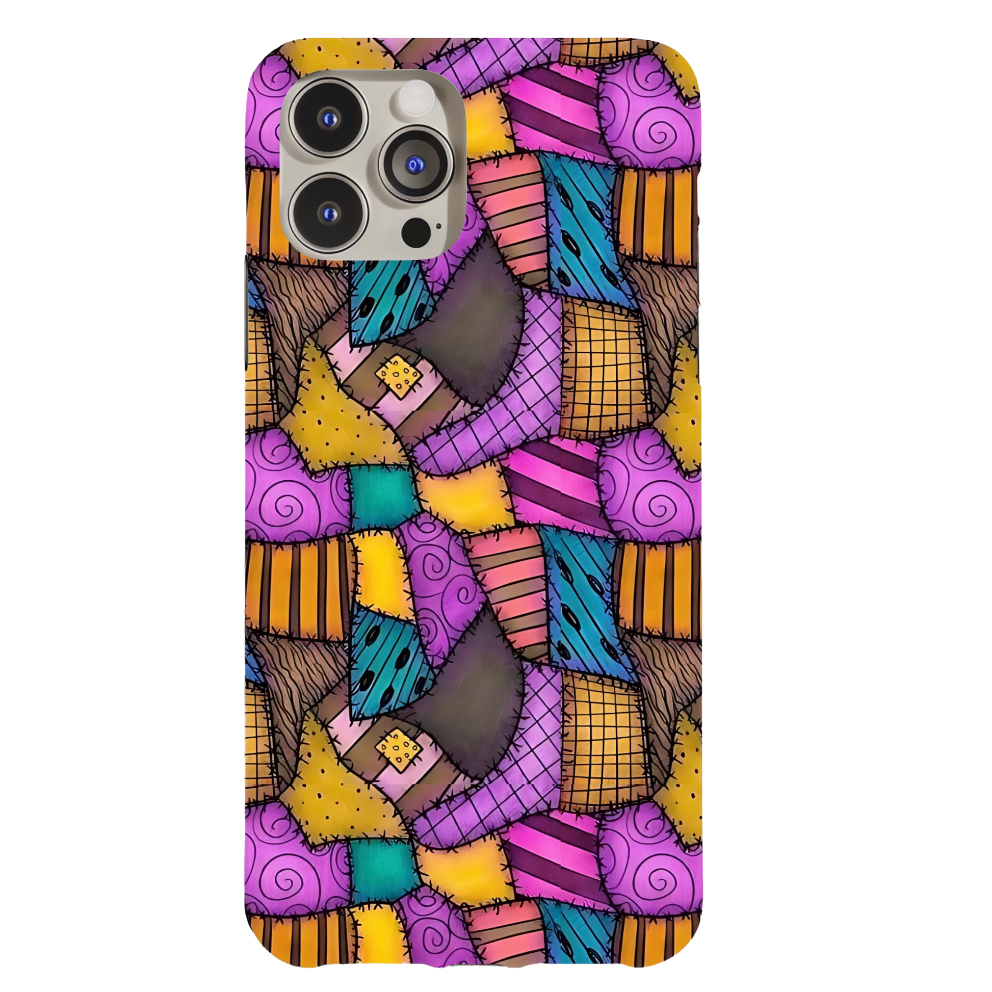 a phone case with a colorful pattern on it