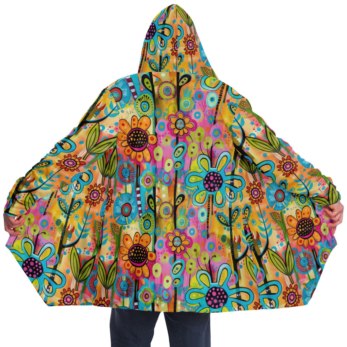 Floral Artwork Short Dream Cloak