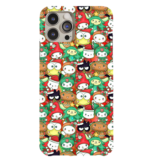 a phone case with a bunch of cartoon characters on it