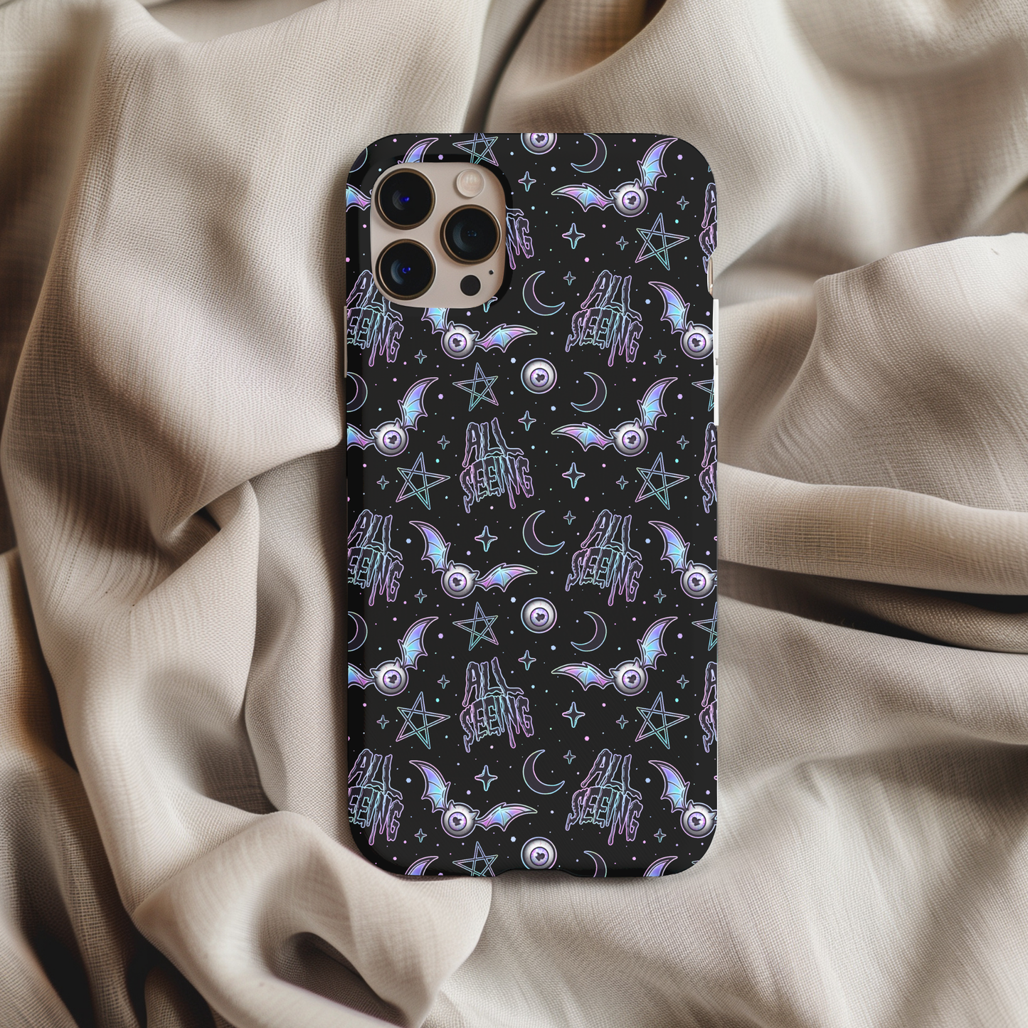 All Seeing Evil Eye Black Phone Case