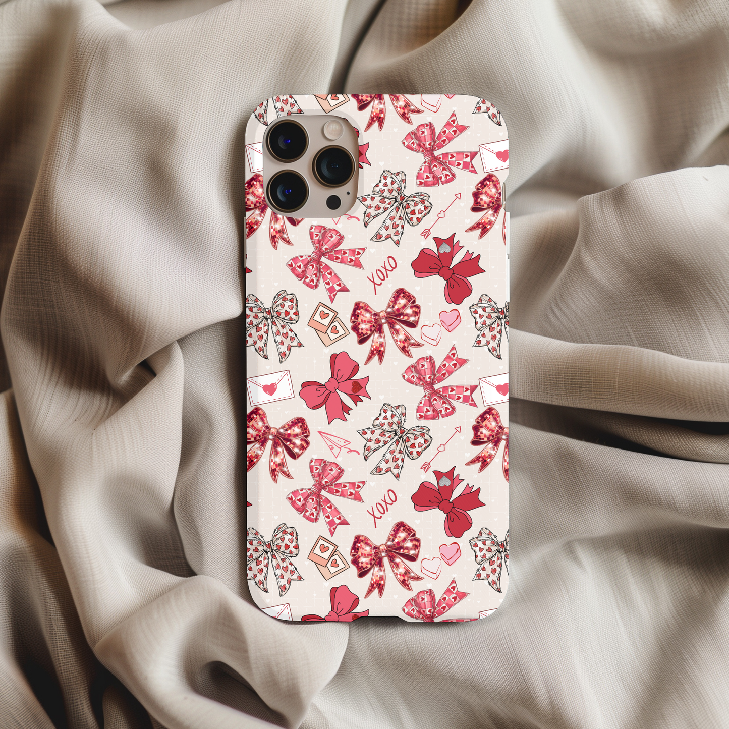 Coquette Heart Bows Phone Case