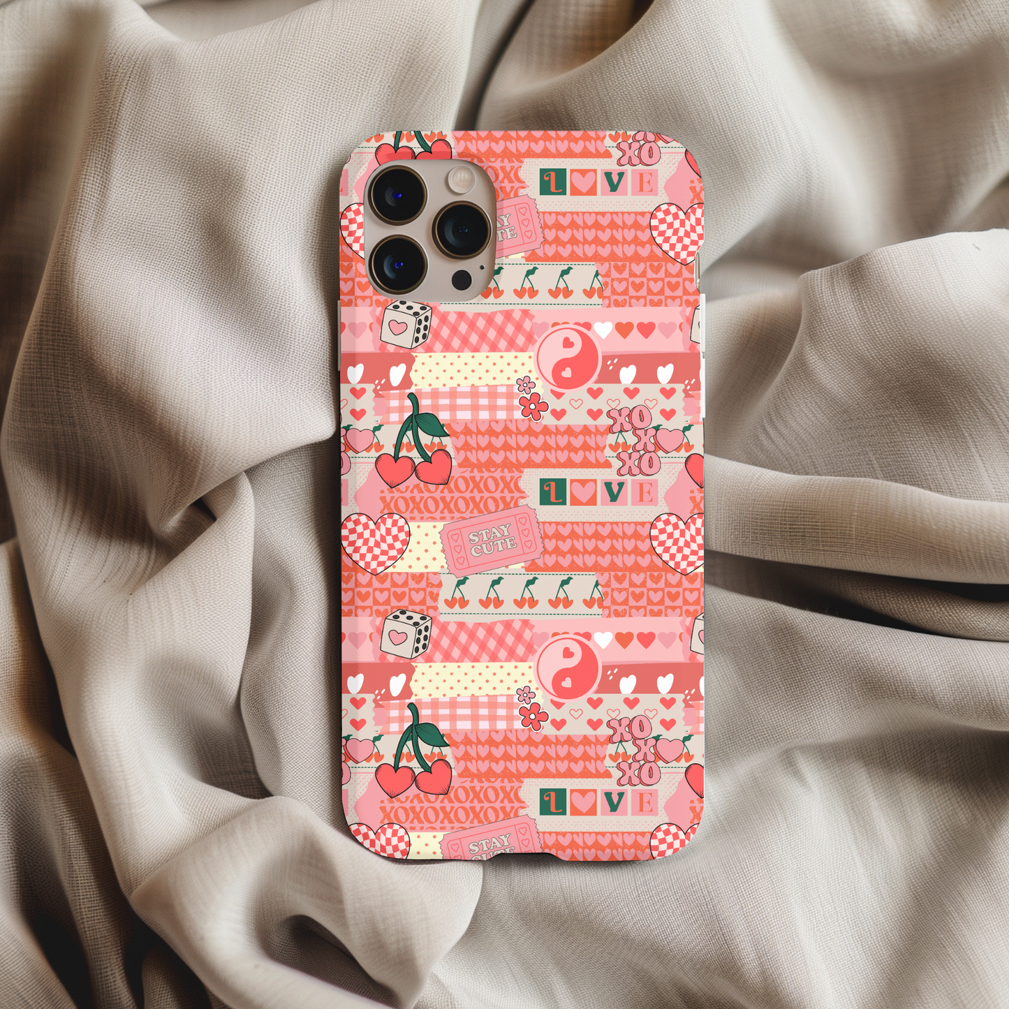 Coquette Valentines Day Collage Phone Case