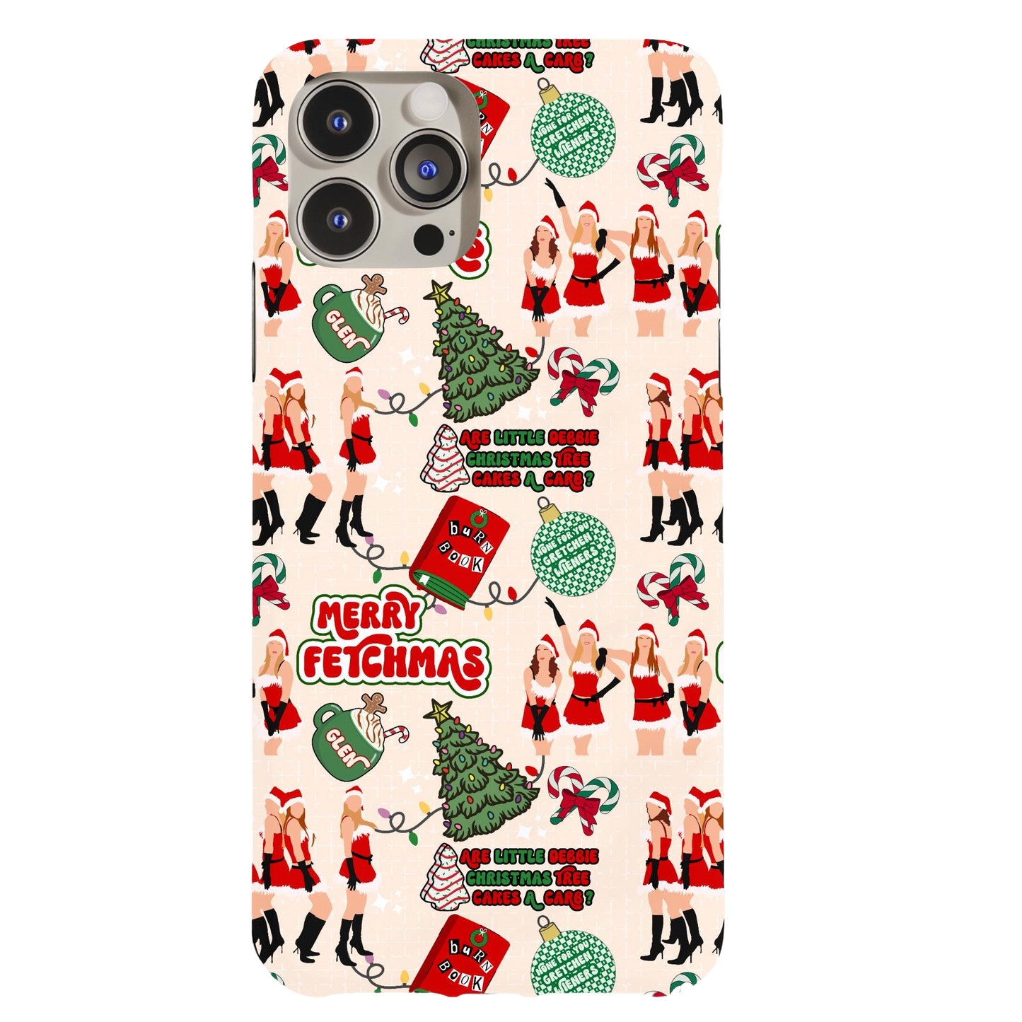 a phone case with a christmas pattern on it