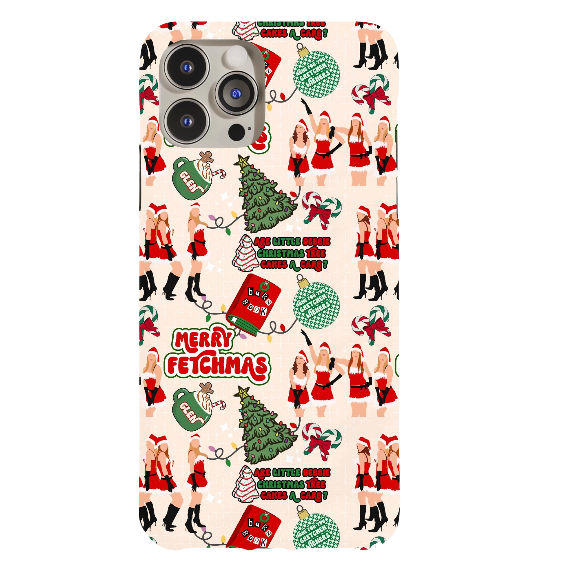 a phone case with a christmas pattern on it