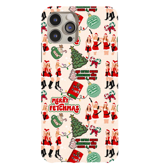 a phone case with a christmas pattern on it