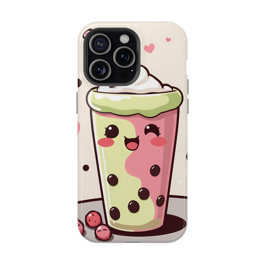 a phone case with a drink on it