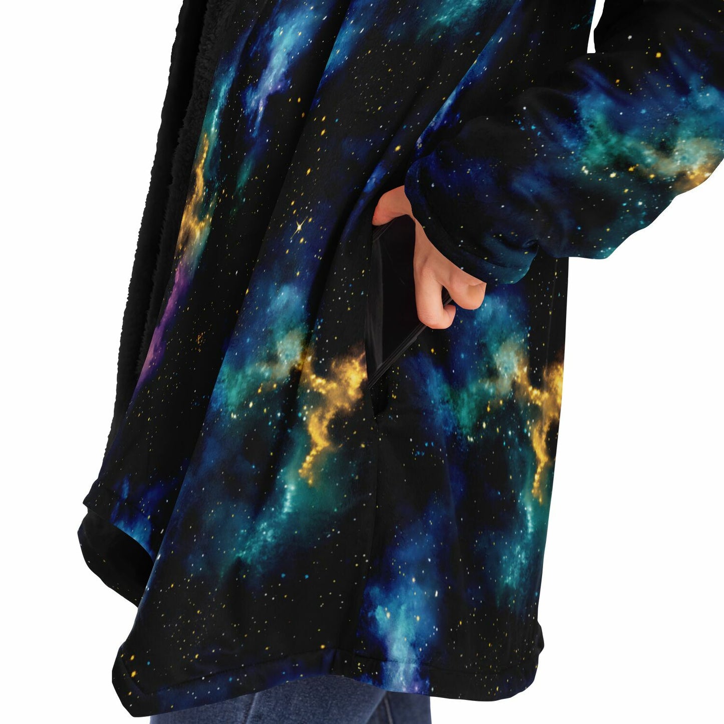 Galaxy Nebula Rave Festival Cloak | Winter Fleece Festival Coat