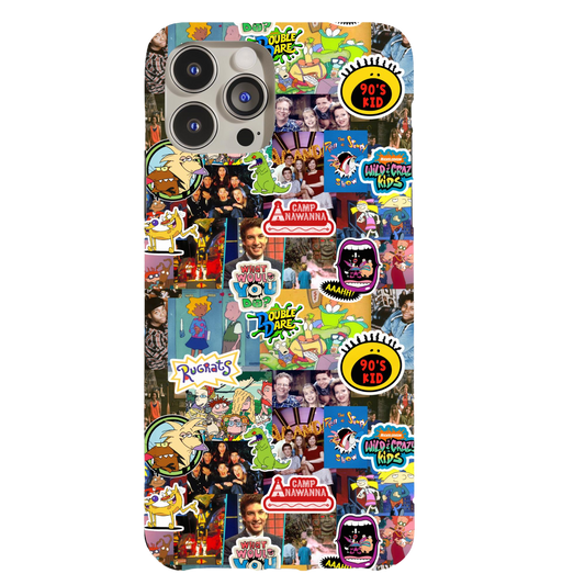 a phone case with many stickers on it