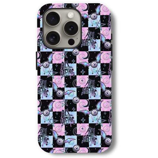 All Seeing Evil Eye Checker Phone Case