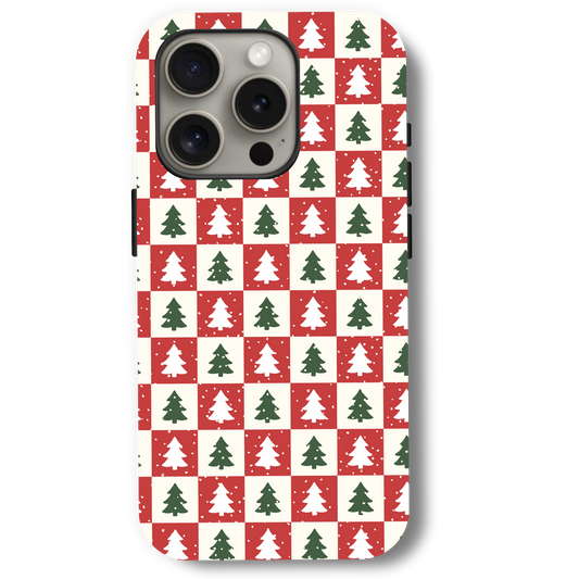 Christmas Tree Checkers Phone Case