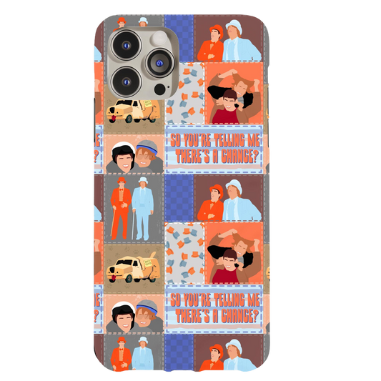 a phone case with a picture of people on it