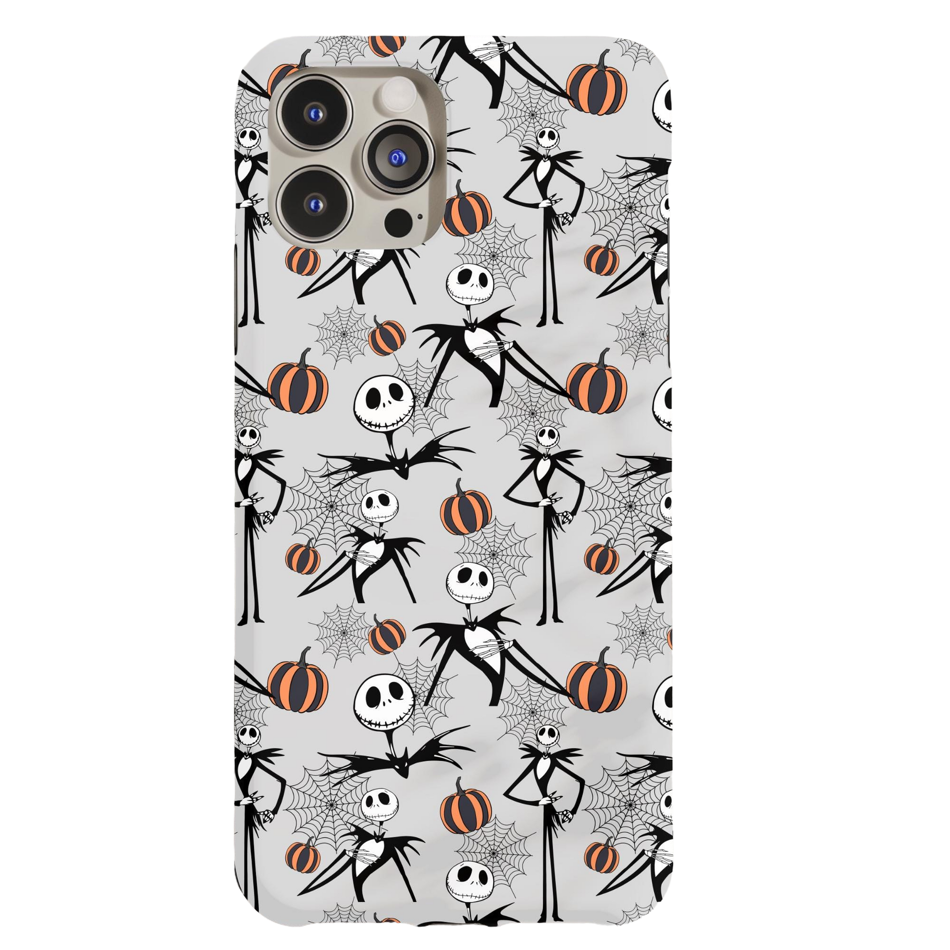 a phone case with a pattern of halloween decorations