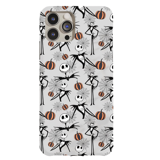 a phone case with a pattern of halloween decorations