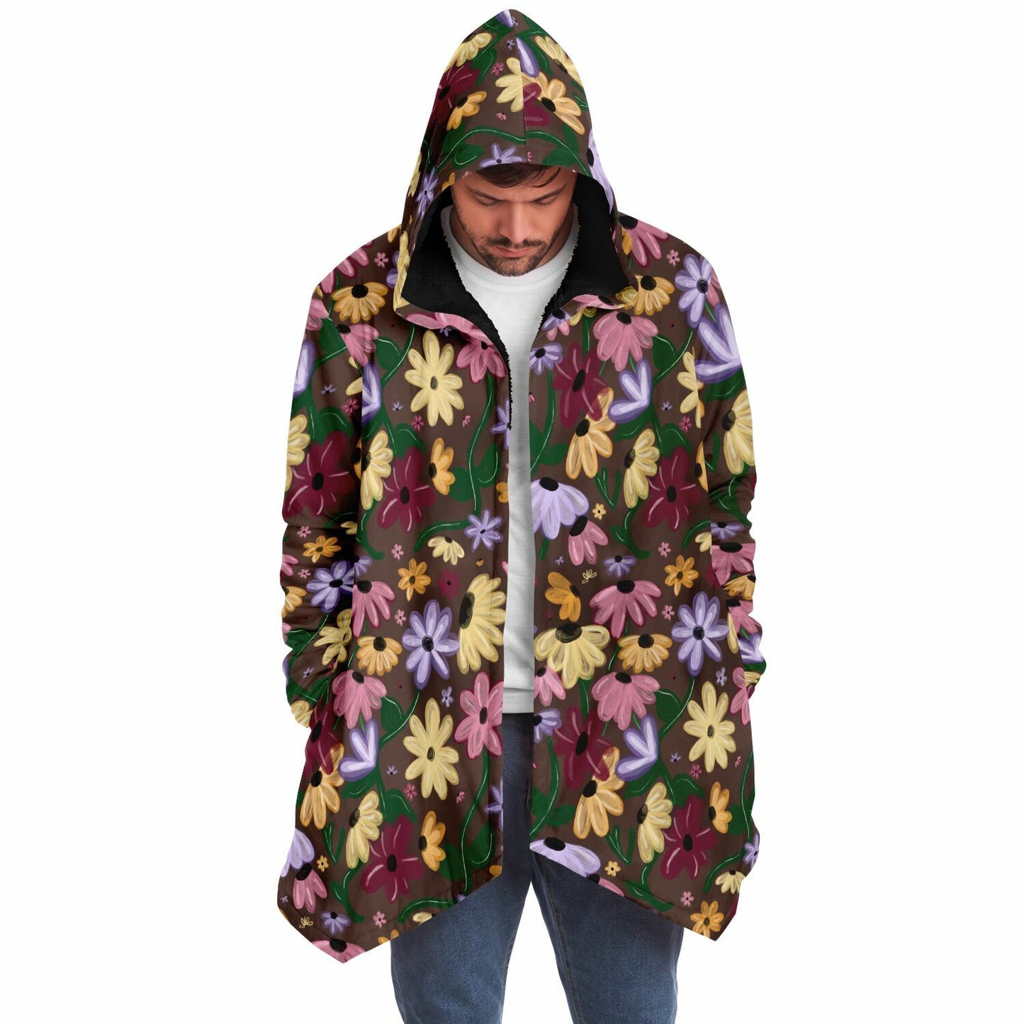 Acoustic Piano Floral Swiftie Fleece Lined Hooded Cloak