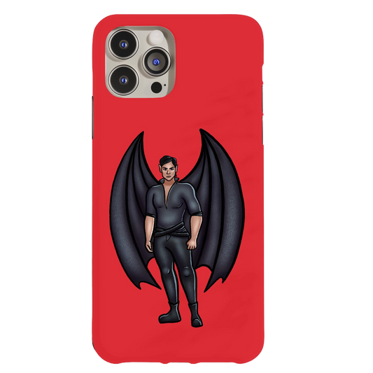 a phone case with an image of a man with a bat on it