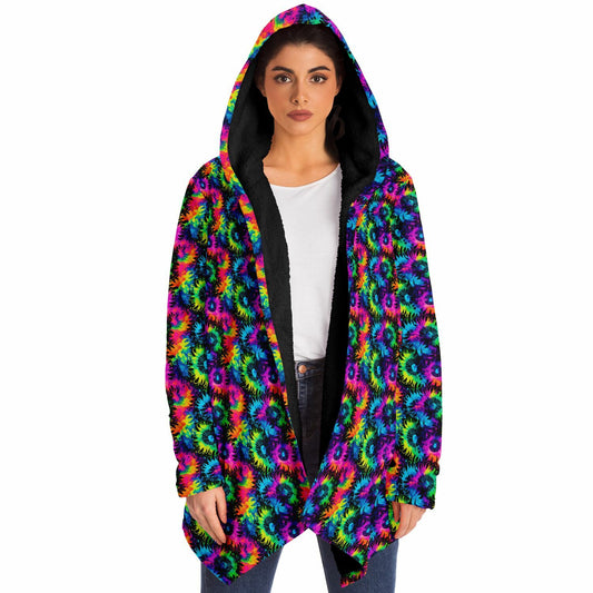 Neon Tie Dye Circles Short Dream Cloak