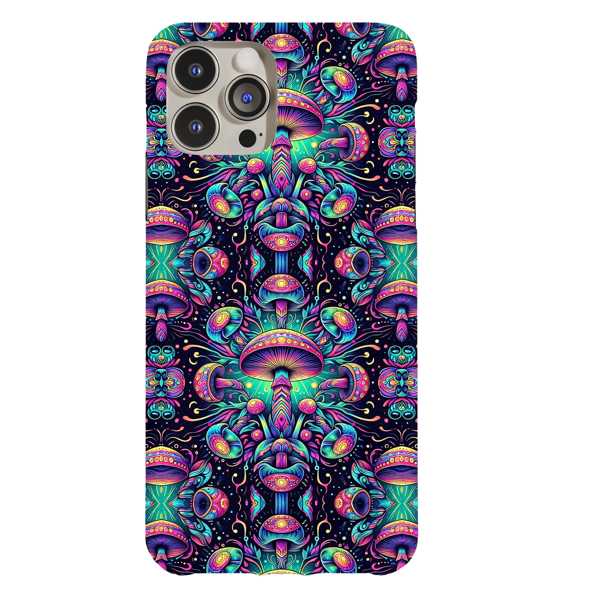 a phone case with a psychedelic design on it