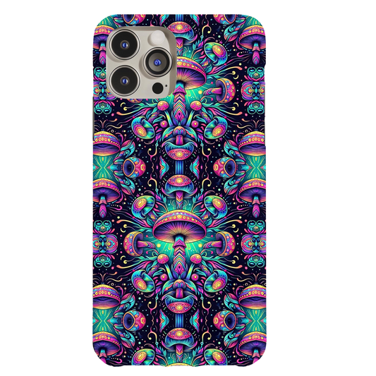 a phone case with a psychedelic design on it