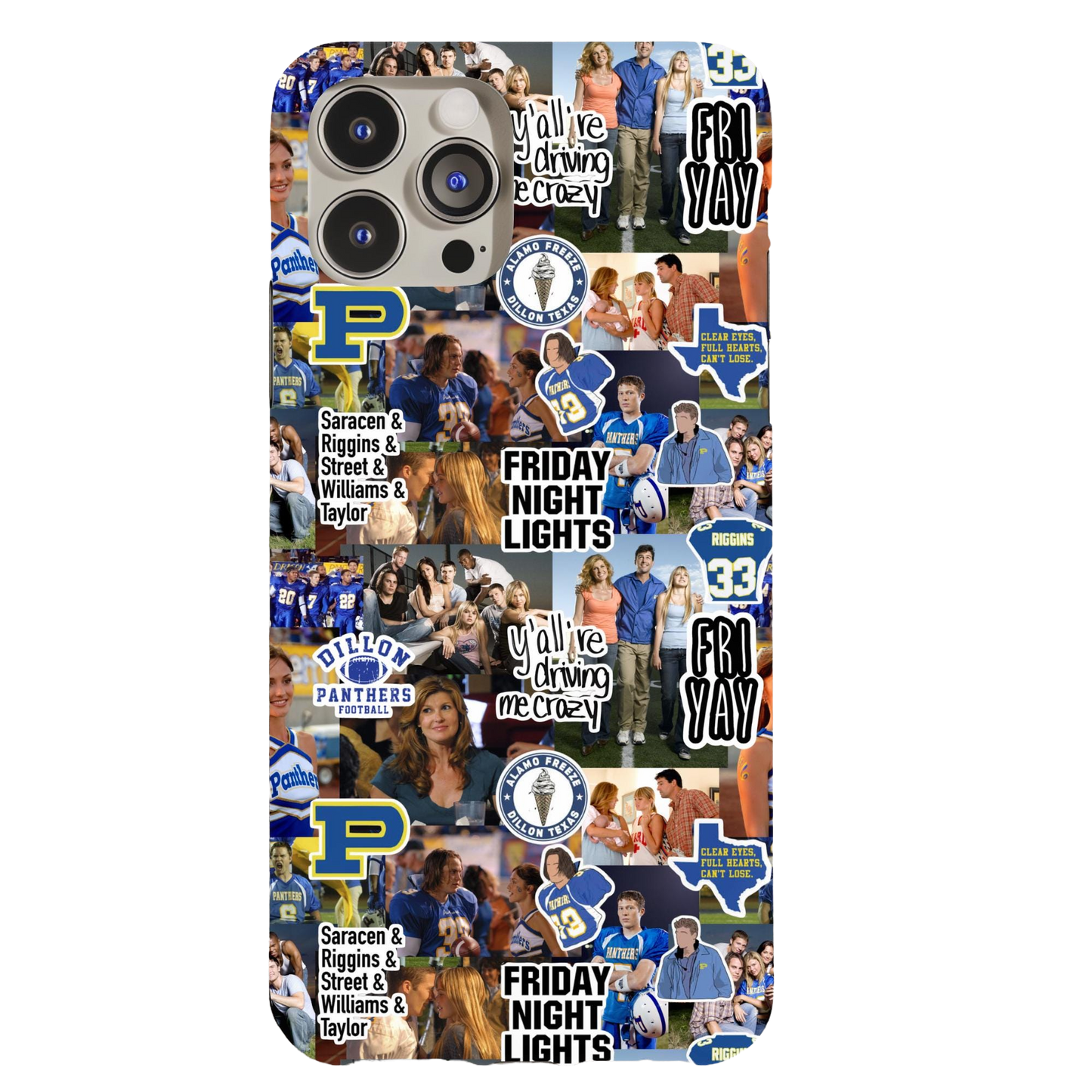 a cell phone case with a collage of photos