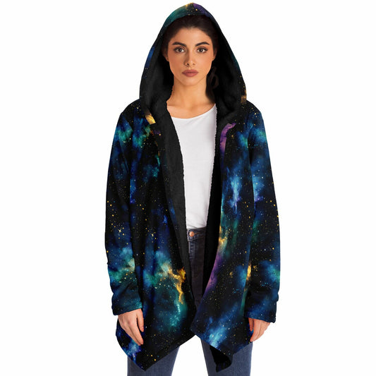 Galaxy Nebula Rave Festival Cloak | Winter Fleece Festival Coat