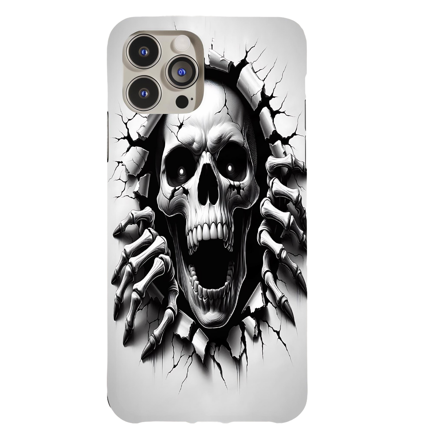 a phone case with a skull on it