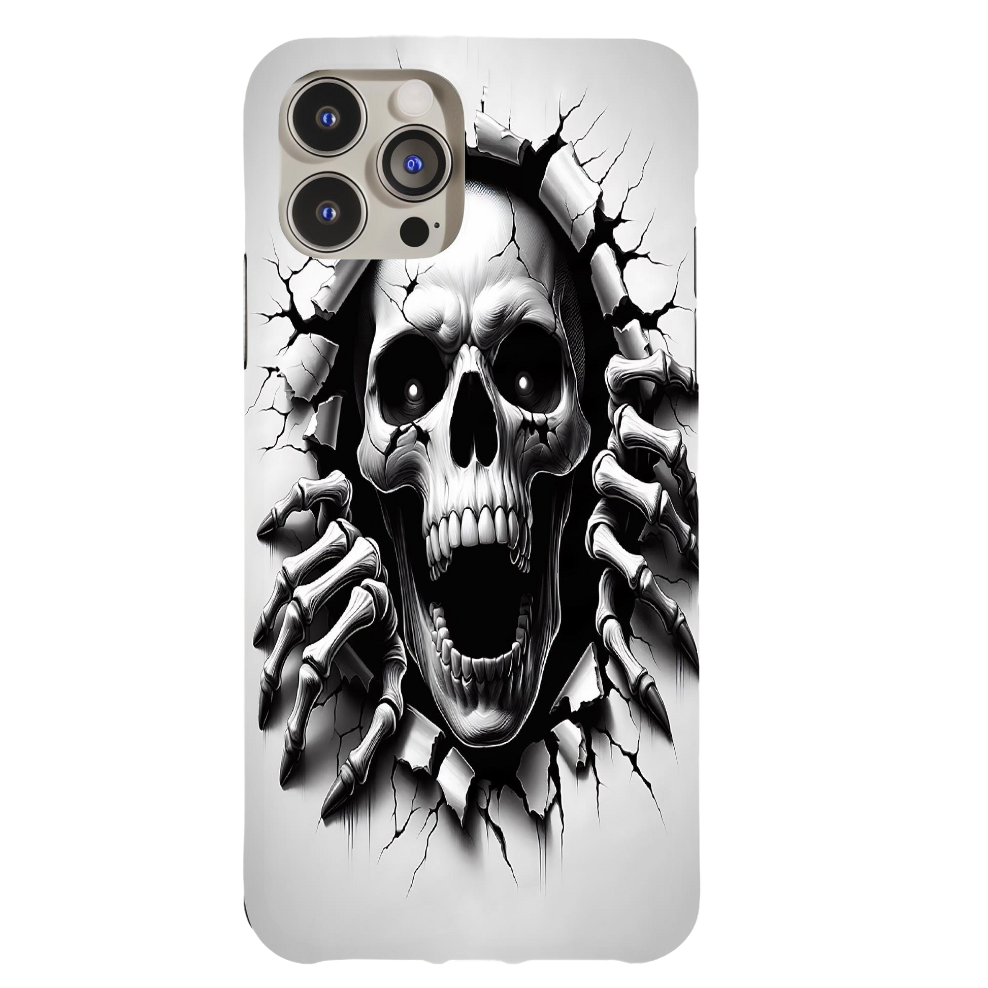 a phone case with a skull on it