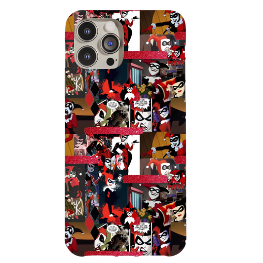 a phone case with a bunch of cartoon characters on it