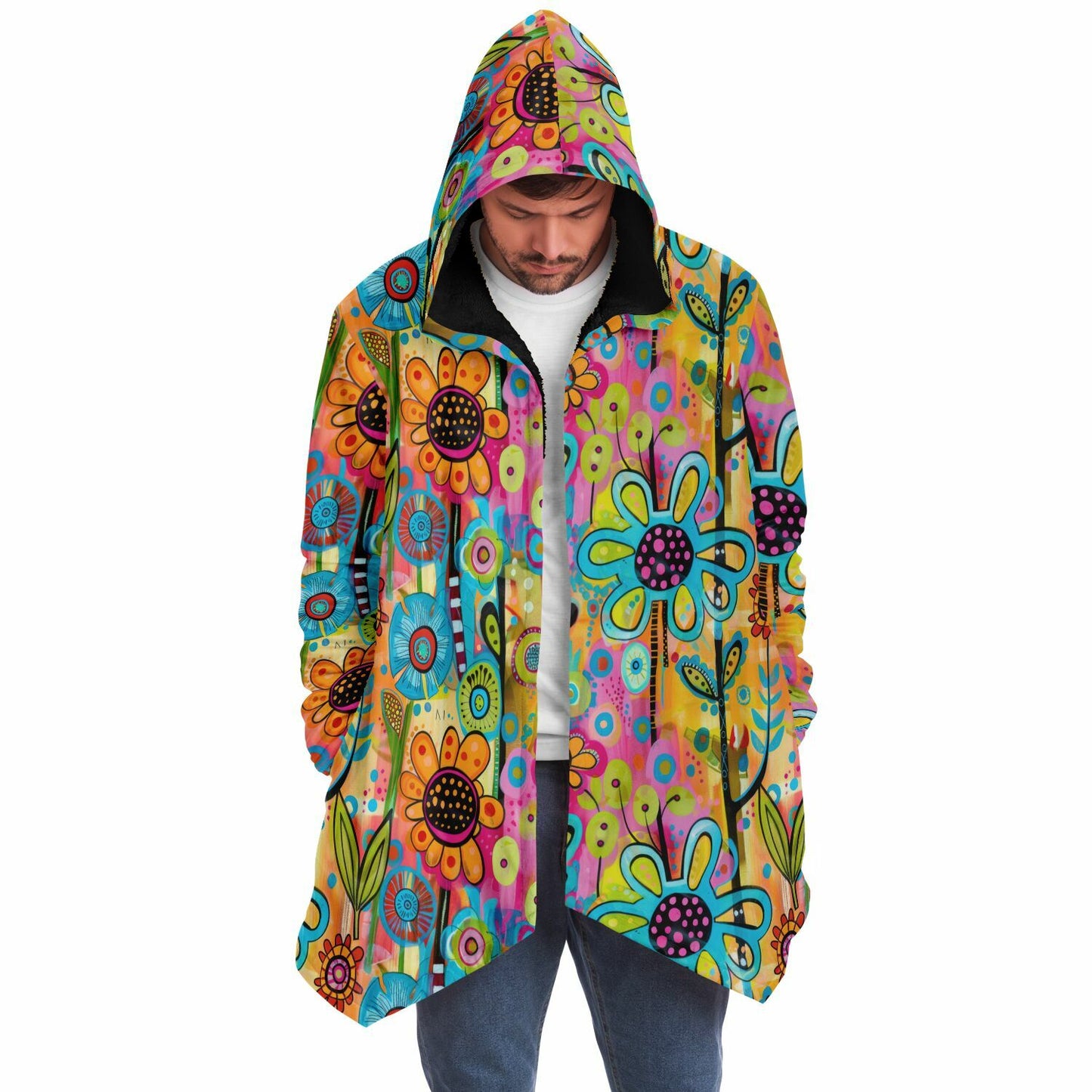 Floral Artwork Short Dream Cloak