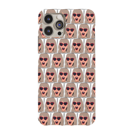 a phone case with a pattern of sunglasses on it