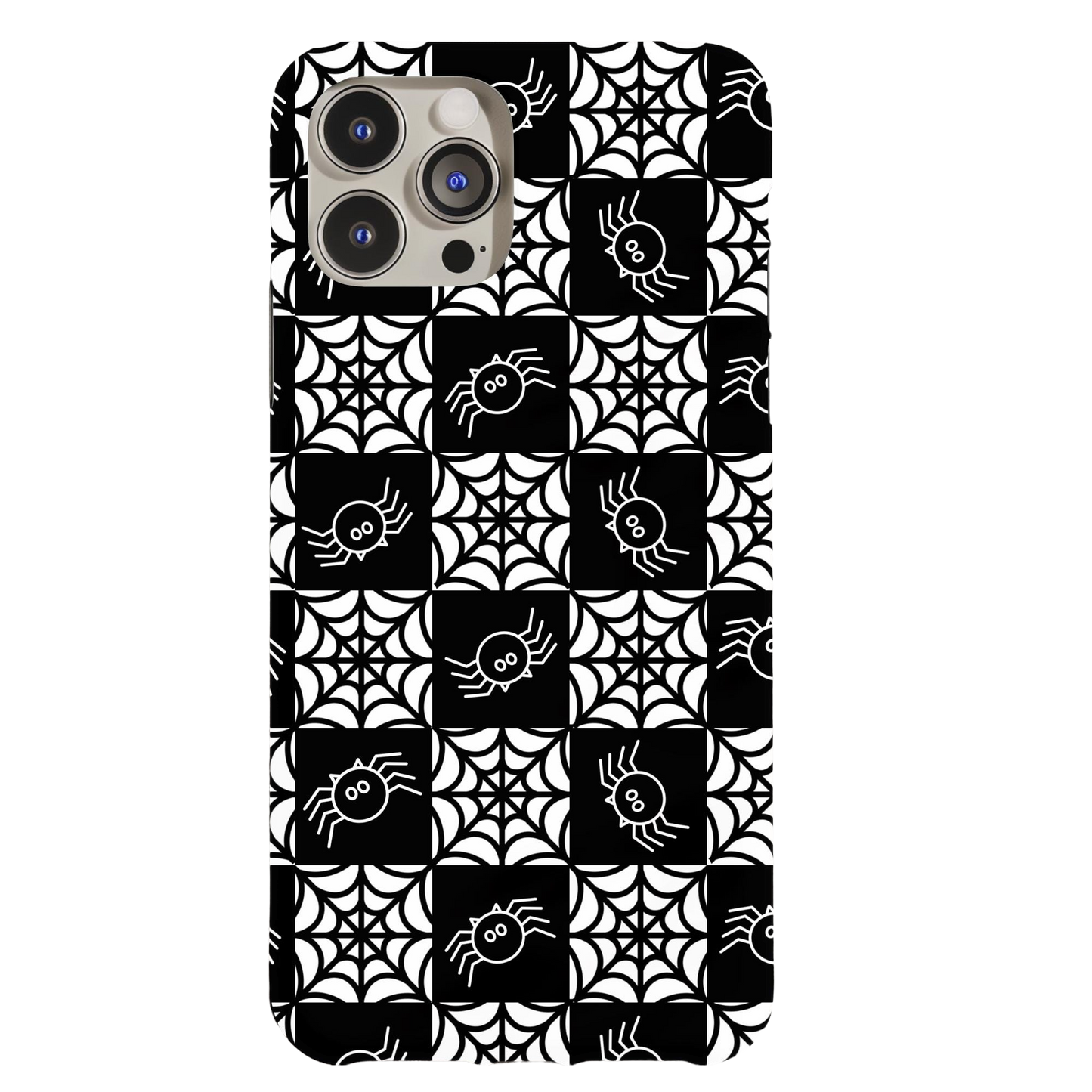 a phone case with a black and white pattern