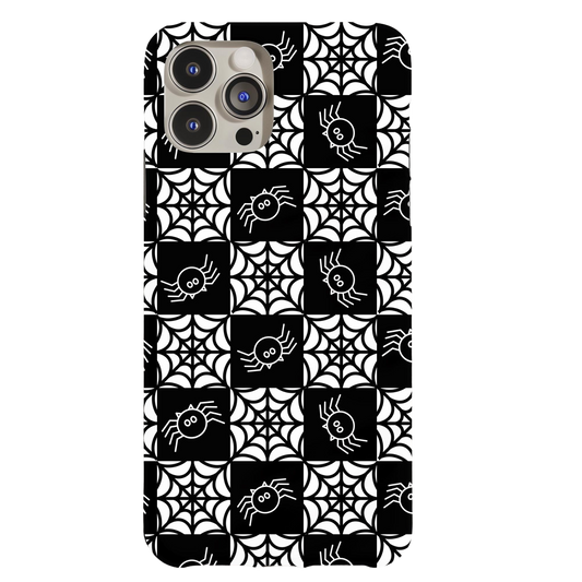 a phone case with a black and white pattern