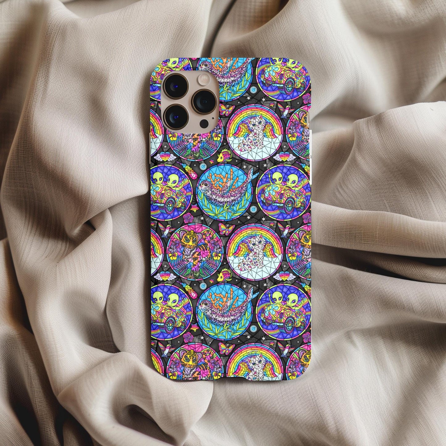 Nostalgic Lisa Frank Stained Glass Phone Case