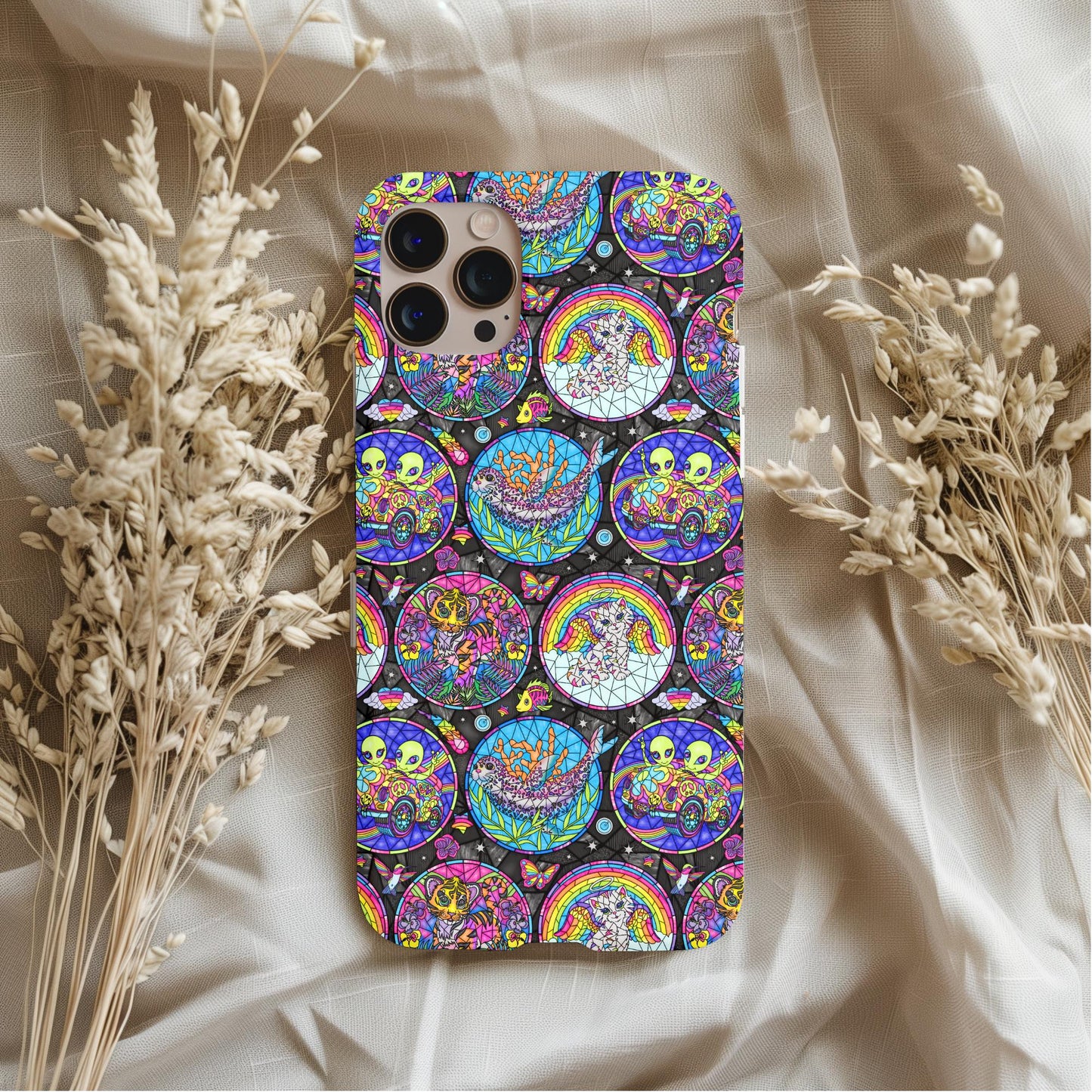 Nostalgic Lisa Frank Stained Glass Phone Case