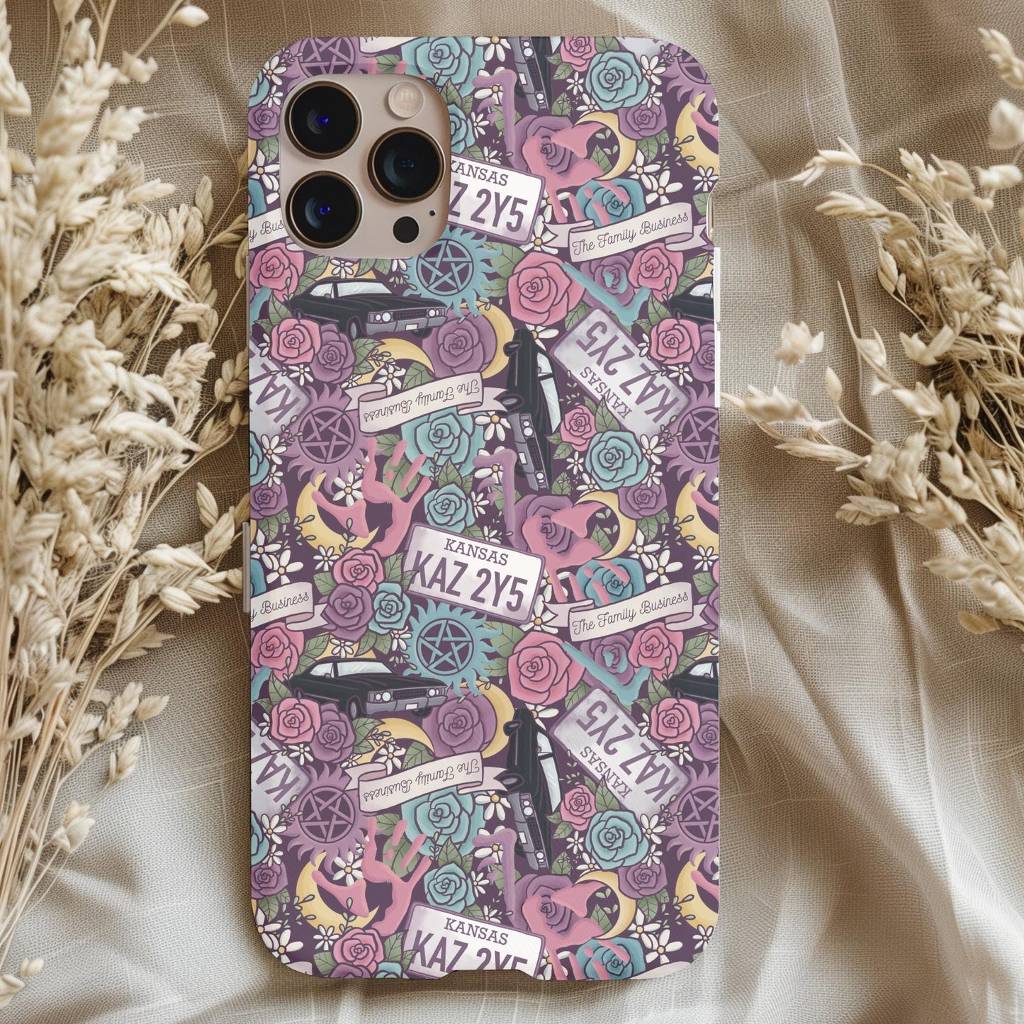 Supernatural Winchester Bros Floral Phone Case