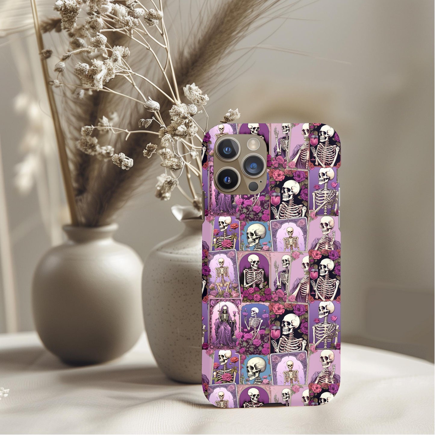 Halloween Skeleton Tarot Cards Phone Case