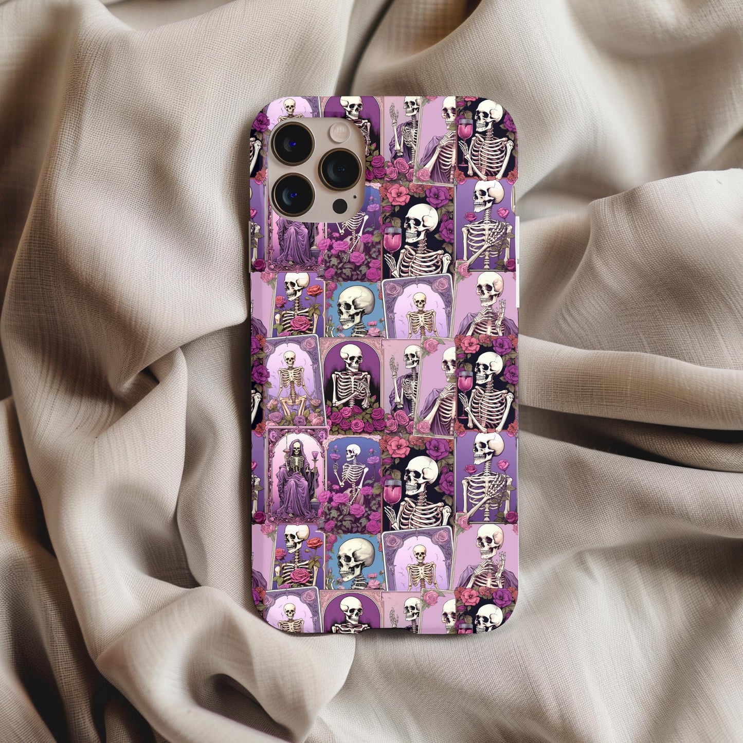 Halloween Skeleton Tarot Cards Phone Case