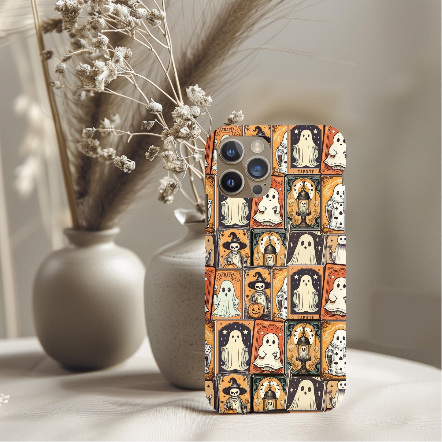 Halloween Ghosties Tarot Card Phone Case