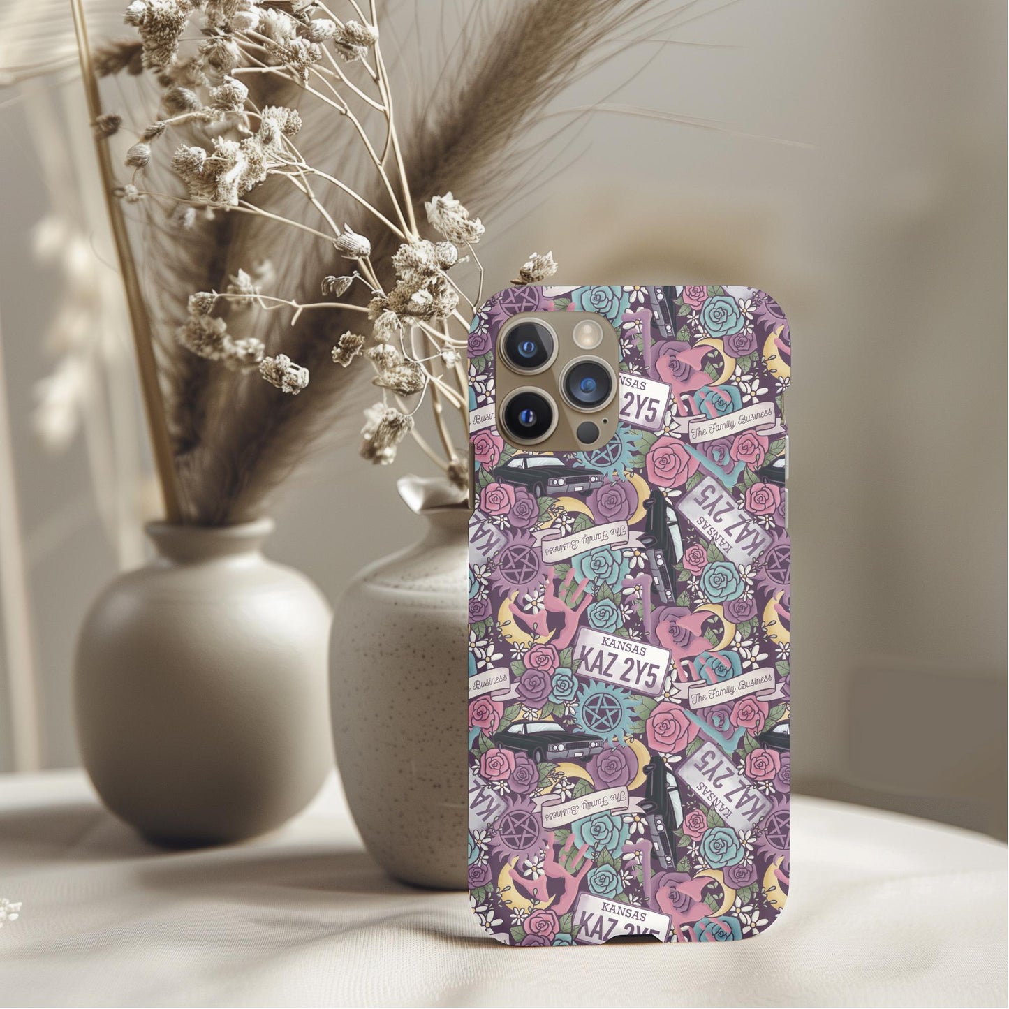 Supernatural Winchester Bros Floral Phone Case