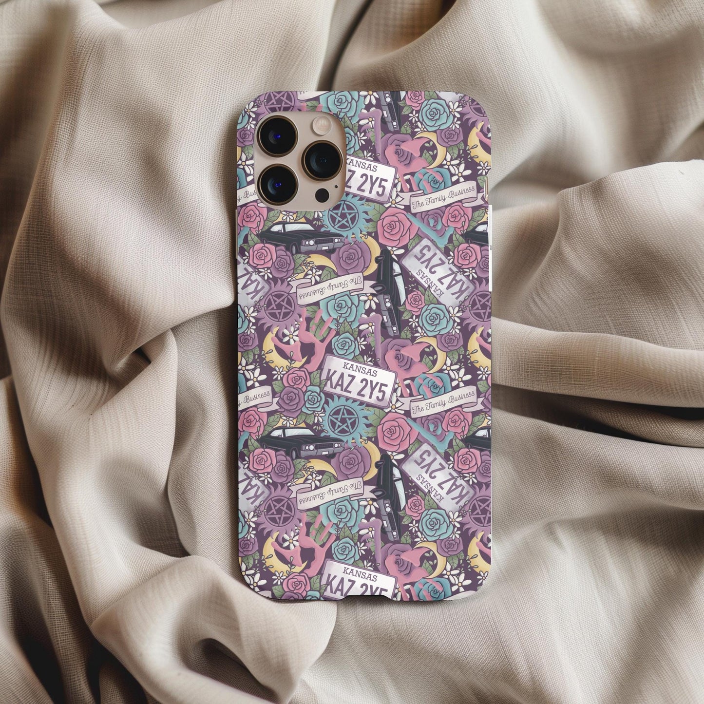 Supernatural Winchester Bros Floral Phone Case