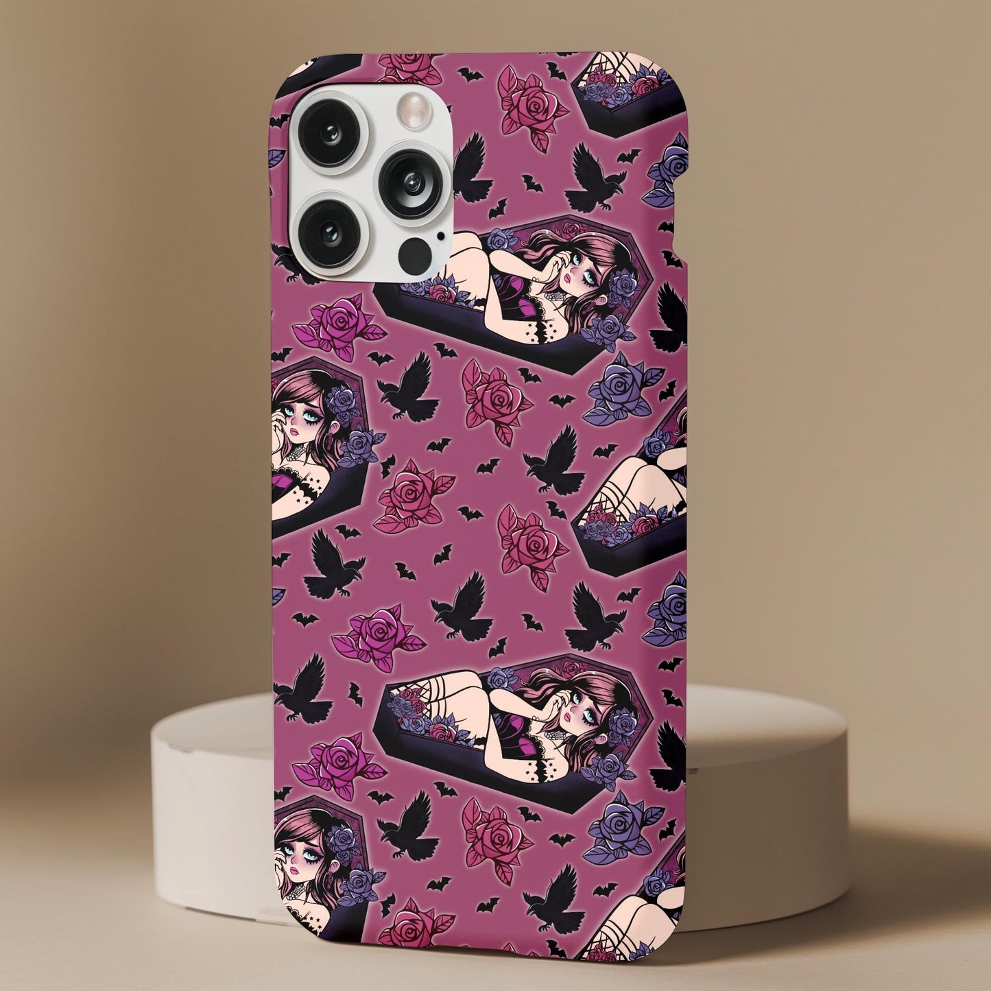 Goth Sad Girl Coffin Phone Case