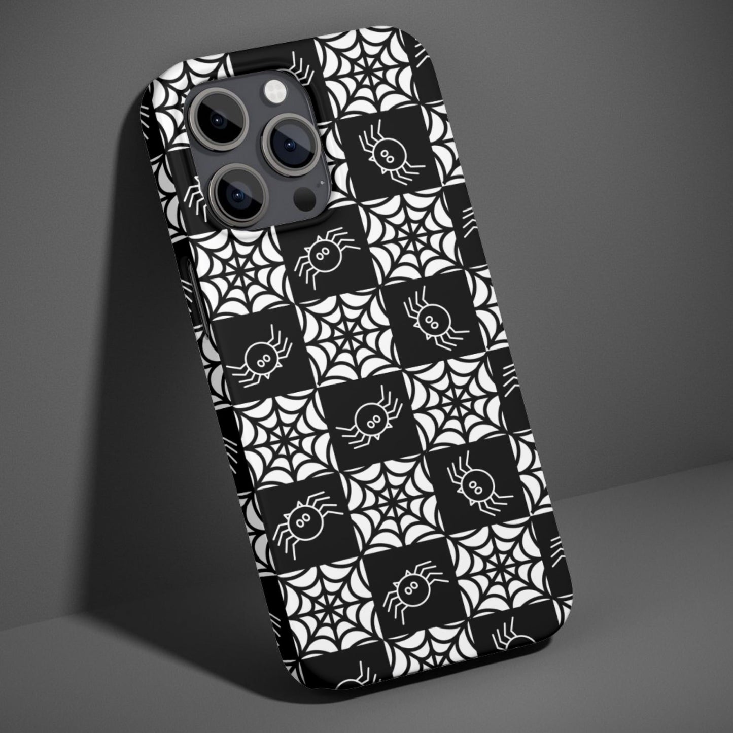 Spider Webs Halloween Checker Phone Case