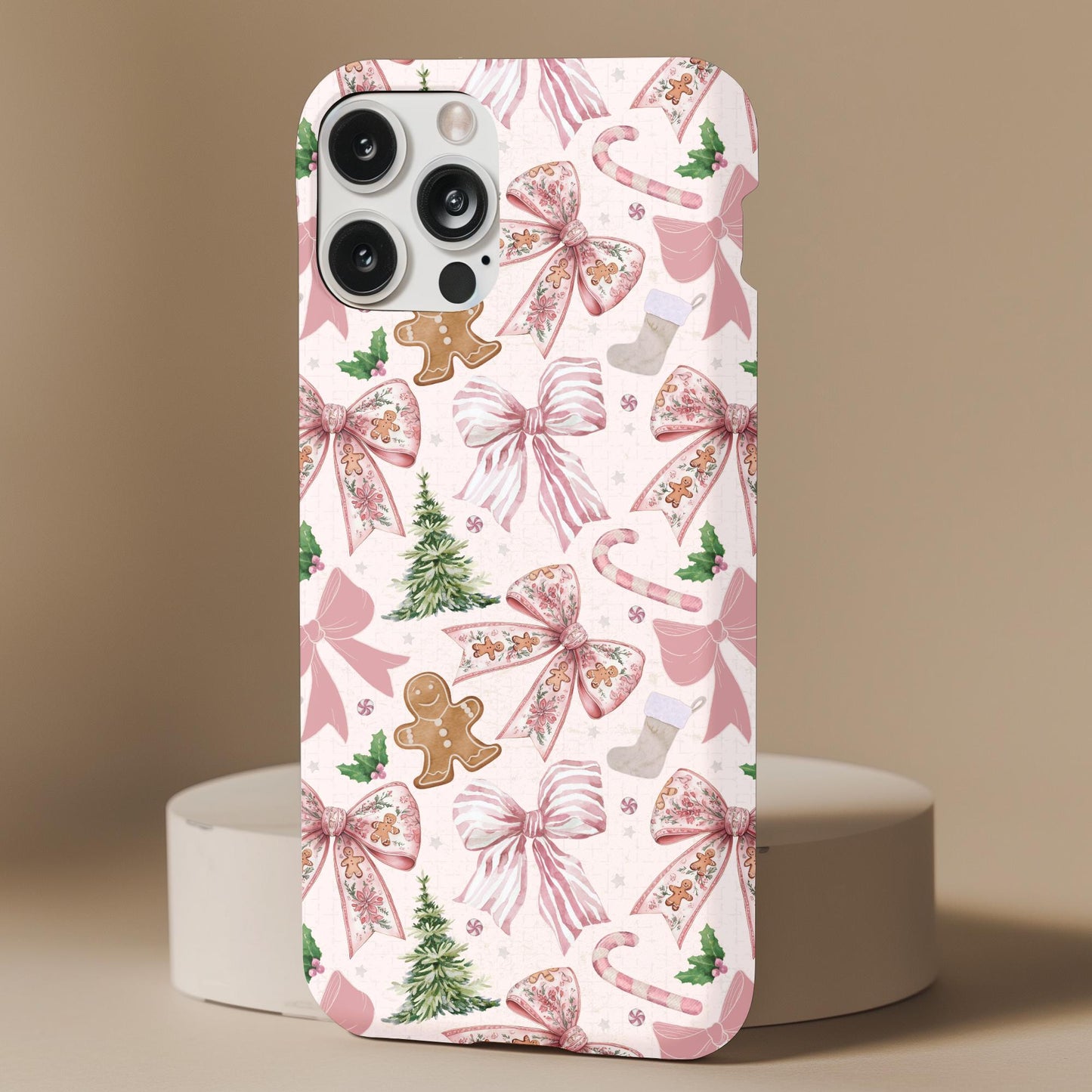 Christmas Bows Gingerbread Phone Case